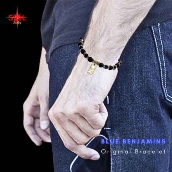 Blue Benjamins Mens Crystal Bracelet - Picture 2 of 3